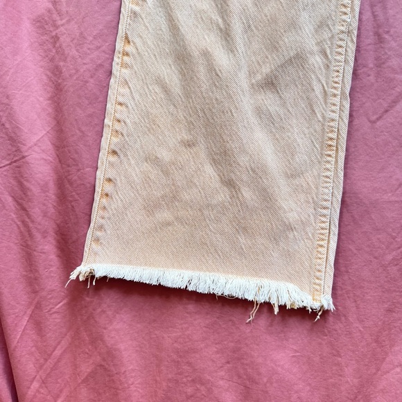 Zara Wide Leg High Waist Orange Tan Jeans Size 4 - Picture 7 of 9